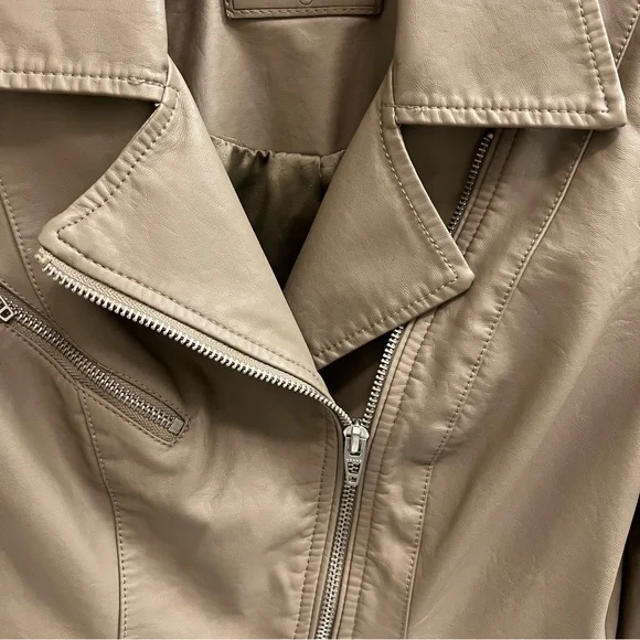 BLANK NYC Faux Leather Moto Jacket-Tan Brown - Picture 6 of 15
